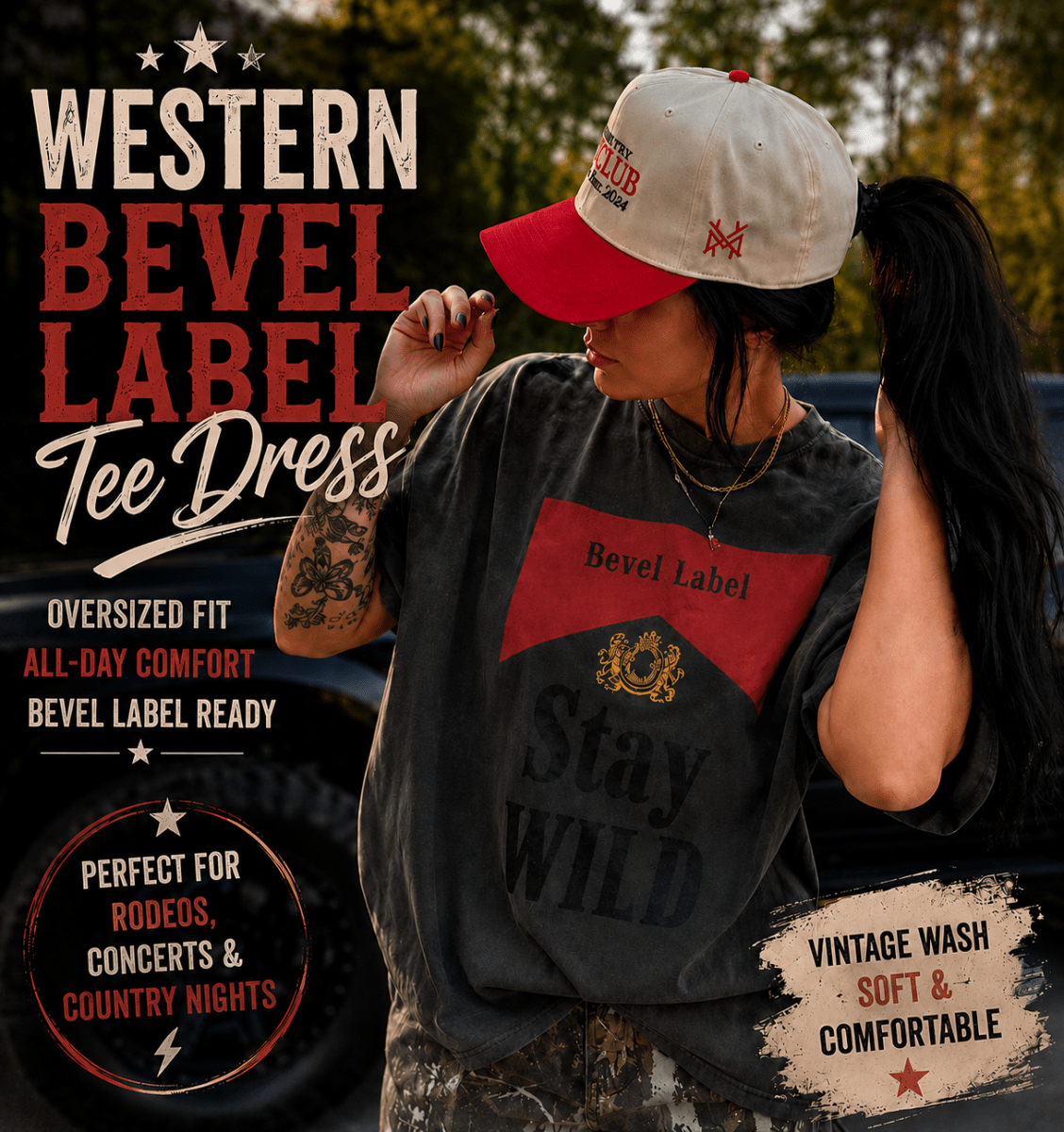 Charcoal Stay Wild T Shirt Dress