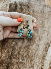 Checkered Bolt Western Earrings | jewerly | Checkered Bolt Western Earrings