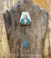 Checkered Bolt Western Earrings | jewerly | Checkered Bolt Western Earrings