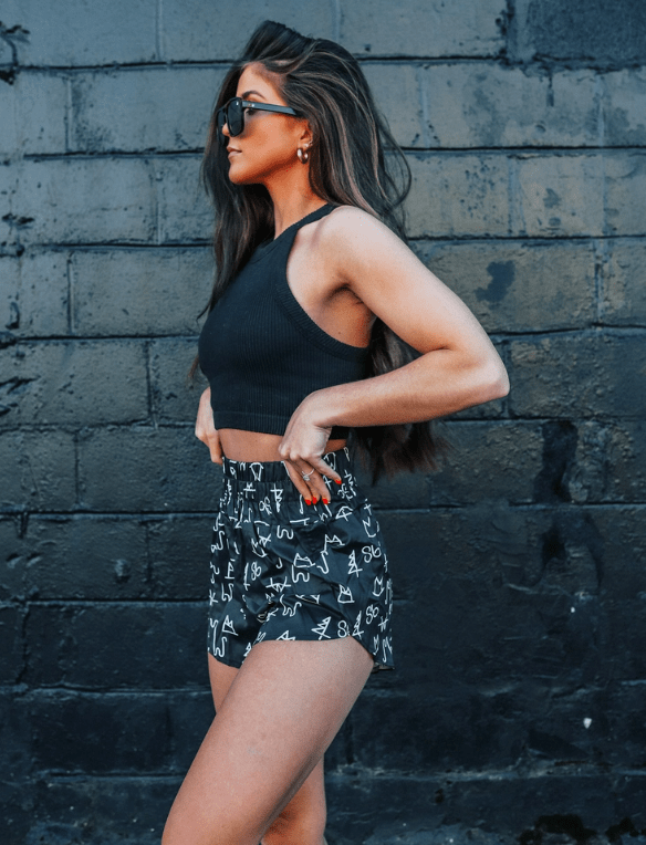 Cowgirl Black Branded Athletic Leisure Shorts | shorts | Cowgirl Black Branded Athletic Leisure Shorts