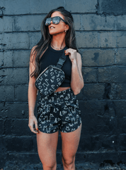 Cowgirl Black Branded Athletic Leisure Shorts | shorts | Cowgirl Black Branded Athletic Leisure Shorts