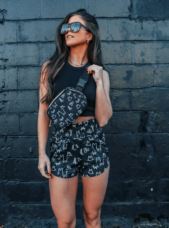 Cowgirl Black Branded Athletic Leisure Shorts | shorts | Cowgirl Black Branded Athletic Leisure Shorts