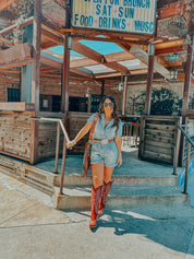 Ride the Lightning Jean Romper | romper |
