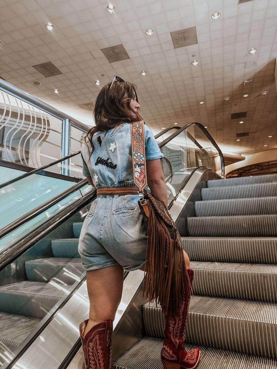 Ride the Lightning Jean Romper | romper |