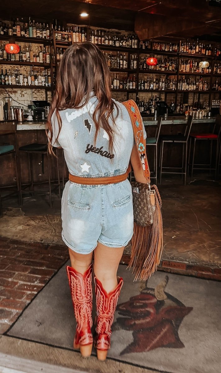 Ride the Lightning Jean Romper | romper |