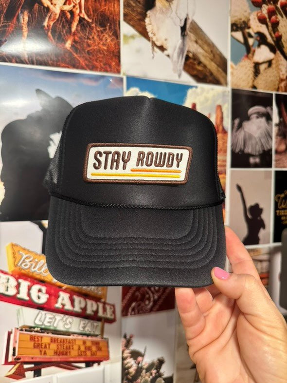 Stay Rowdy Patched Trucker Hat | trucker hat | Stay Rowdy Patched Trucker Hat