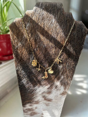 The Coastal Cowgirl Charm Necklace – Gold | necklace | The Coastal Cowgirl Charm Necklace – Gold