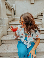 The Rodeo Luau Top – White Tropic Coastal Cowgirl Silk | Shirts & Tops | The Rodeo Luau Top – White Tropic Coastal Cowgirl Silk