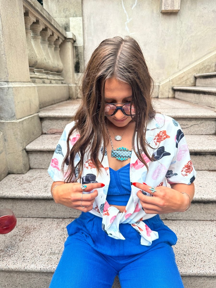 The Rodeo Luau Top – White Tropic Coastal Cowgirl Silk | Shirts & Tops | The Rodeo Luau Top – White Tropic Coastal Cowgirl Silk