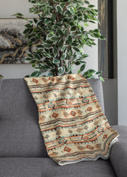 Tribes Velveteen Plush Blanket, Cozy Home Decor, Perfect for Snuggling, Rustic Gift, Bohemian Style | blanket |