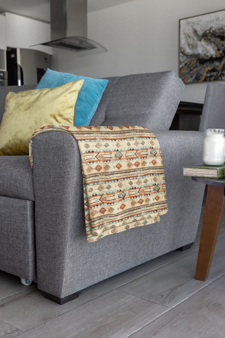 Tribes Velveteen Plush Blanket, Cozy Home Decor, Perfect for Snuggling, Rustic Gift, Bohemian Style | blanket |