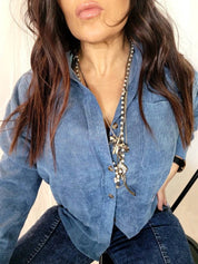 Blue Corduroy Shacket | button down | Blue Corduroy Shacket - Western Boho Chic Boutique