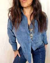 Blue Corduroy Shacket | button down |