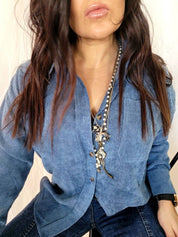 Blue Corduroy Shacket | button down | Blue Corduroy Shacket - Western Boho Chic Boutique