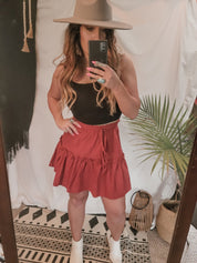 Don't Tempt Me Red Ruffle Skirt | Skirts | Don't Tempt Me Red Ruffle Skirt - Western Boho Chic Boutique