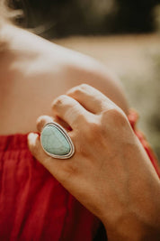 Geometric Turquoise Stone Ring | ring | Geometric Turquoise Stone Ring - Western Boho Chic Boutique