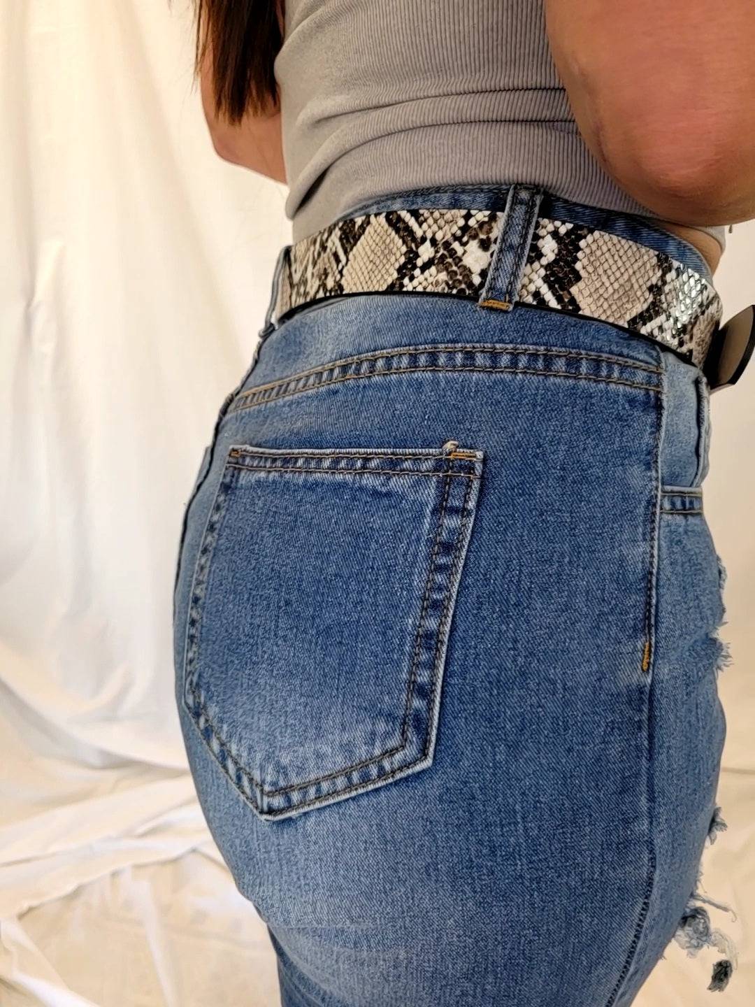 High Raise Distressed Jeans | distressed denim | High Raise Distressed Jeans - Western Boho Chic Boutique