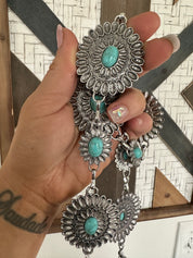 Abby Turquoise Western Chain Belt | concho belt | Abby Turquoise Western Chain Belt - Western Boho Chic Boutique