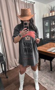 Charcoal Stay Wild T Shirt Dress | tee dress |