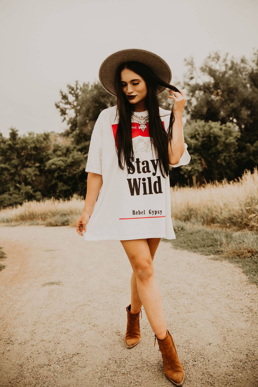 White Stay Wild T-Shirt Tee Dress | Shirts & Tops | Stay Wild T-Shirt Dress - Bevel Label Bohemian Boutique - Western Boho Chic Boutique