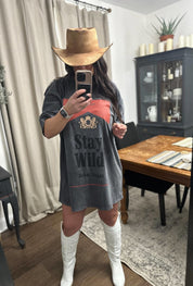 Charcoal Stay Wild T Shirt Dress | tee dress |