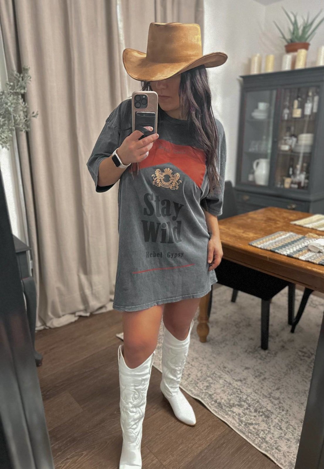 Charcoal Stay Wild T Shirt Dress | tee dress |