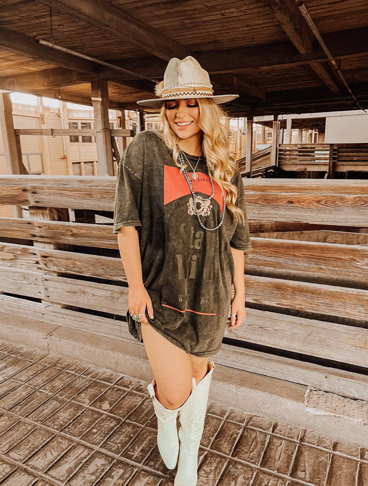 Charcoal Stay Wild T Shirt Dress | tee dress |