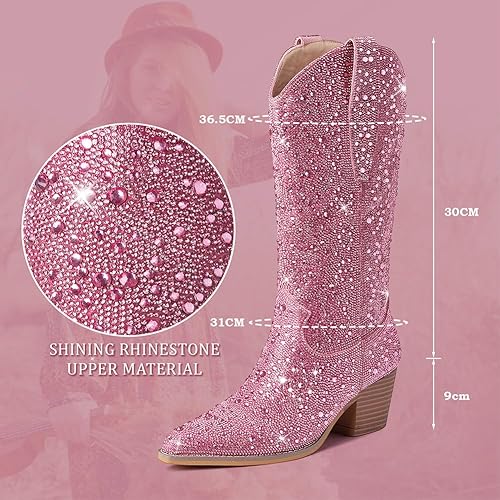 Tall Blush Rhinestone Cowgirl Boots | ladies shoes | Tall Blush Rhinestone Cowgirl Boots