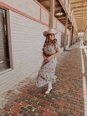 Turquoise Floral Maxi Dress | Dresses | Turquoise Floral Maxi Dress - Western Boho Chic Boutique