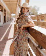 Turquoise Floral Maxi Dress | Dresses | Turquoise Floral Maxi Dress - Western Boho Chic Boutique