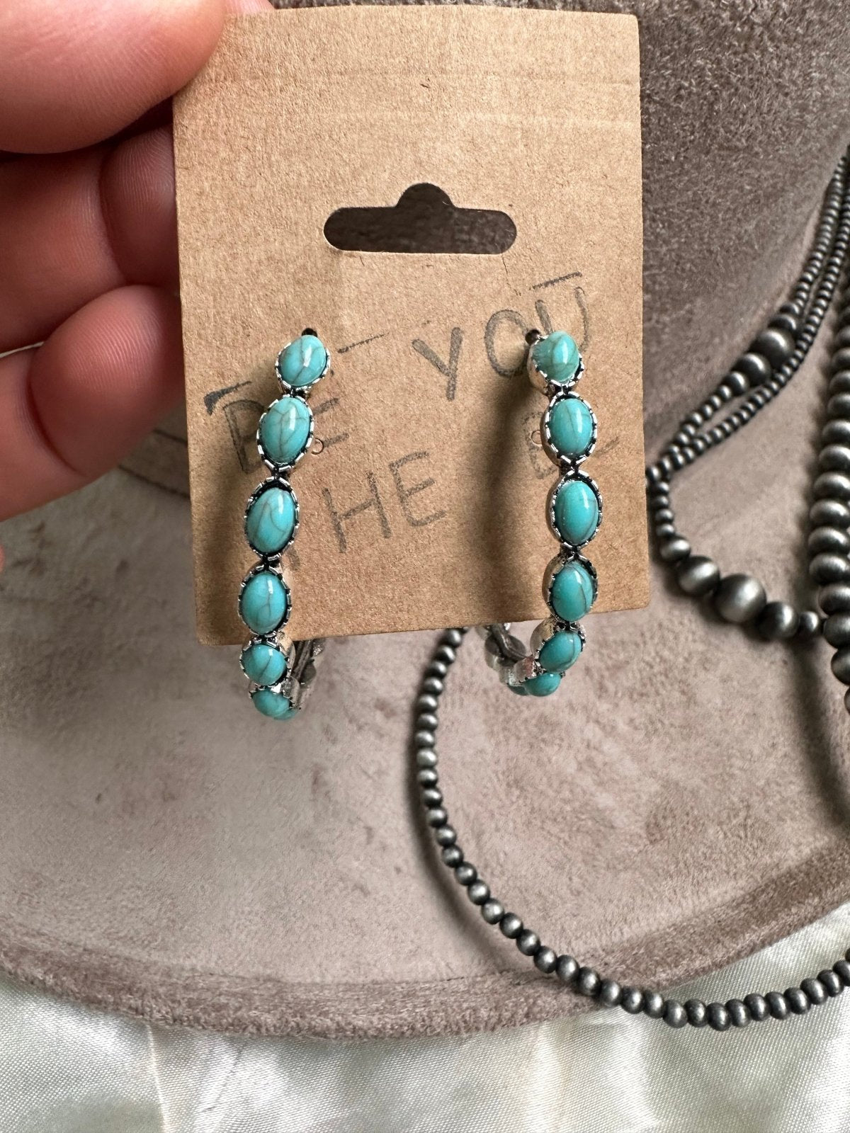 Western Turquoise Hoop Earrings | jewerly |