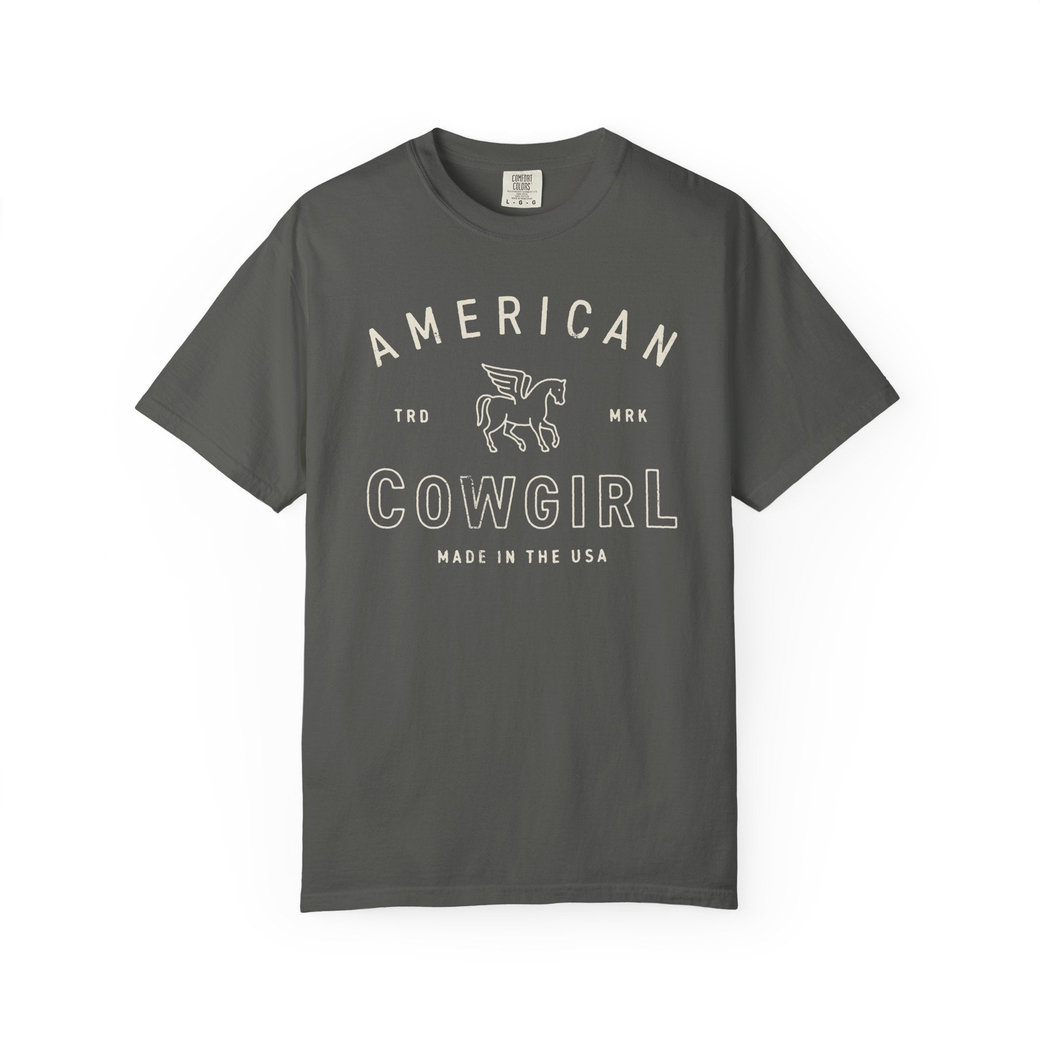 American Cowgirl T-shirt | Retro Winged Horse Western Graphic | American Cowgirl Shirt | Western Graphic Tee | Cowgirl T-Shirt | Rodeo Country Western Tee | Vintage Cowgirl Top
