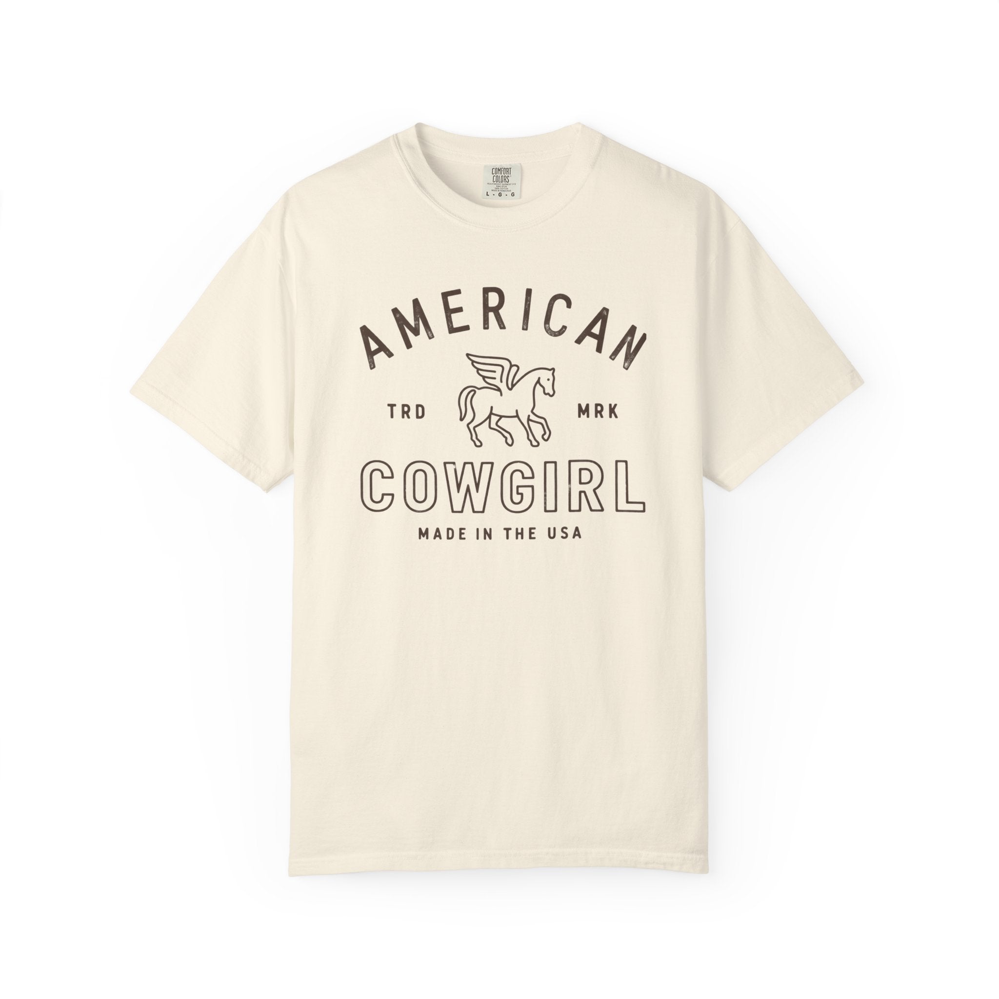 American Cowgirl T-shirt | Retro Winged Horse Western Graphic | American Cowgirl Shirt | Western Graphic Tee | Cowgirl T-Shirt | Rodeo Country Western Tee | Vintage Cowgirl Top
