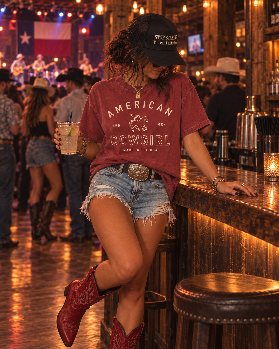 American Cowgirl T-shirt | Retro Winged Horse Western Graphic | American Cowgirl Shirt | Western Graphic Tee | Cowgirl T-Shirt | Rodeo Country Western Tee | Vintage Cowgirl Top