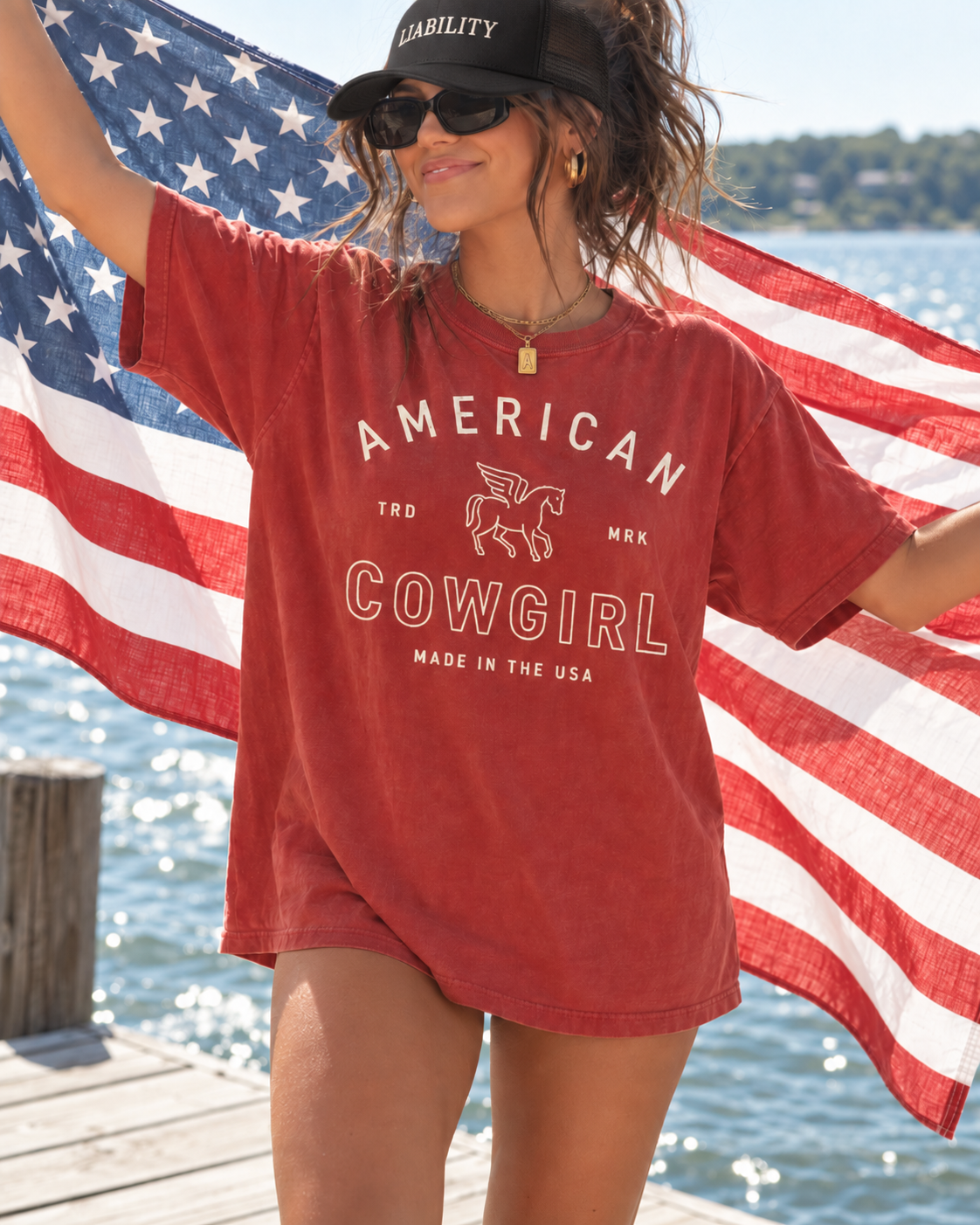 American Cowgirl T-shirt | Retro Winged Horse Western Graphic | American Cowgirl Shirt | Western Graphic Tee | Cowgirl T-Shirt | Rodeo Country Western Tee | Vintage Cowgirl Top
