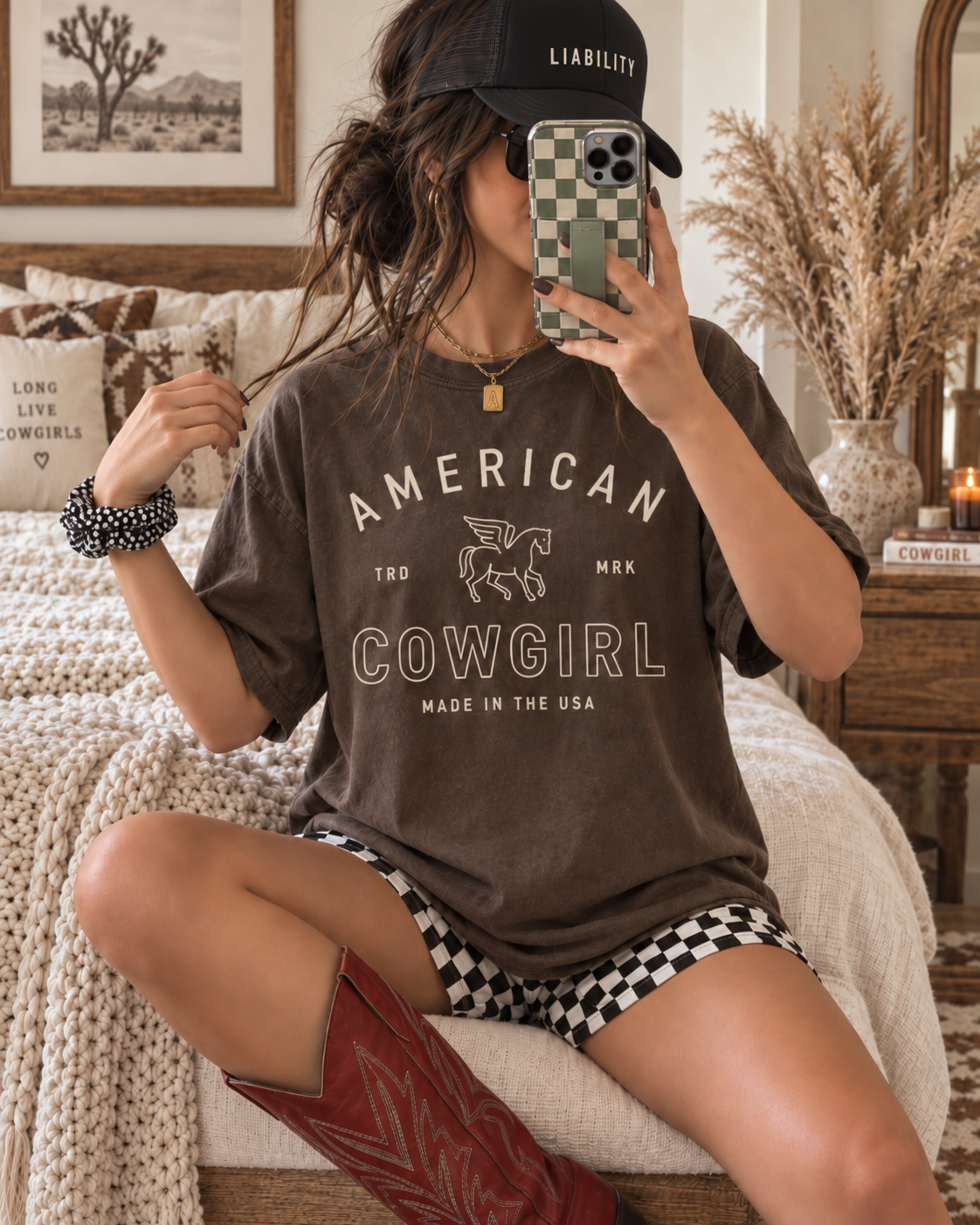 American Cowgirl T-shirt | Retro Winged Horse Western Graphic | American Cowgirl Shirt | Western Graphic Tee | Cowgirl T-Shirt | Rodeo Country Western Tee | Vintage Cowgirl Top
