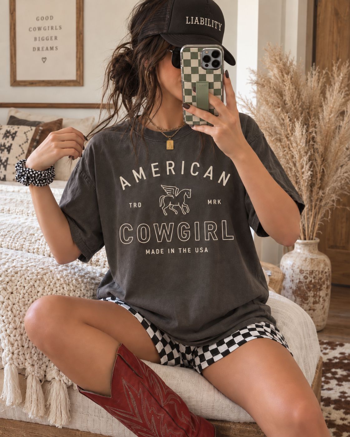 American Cowgirl T-shirt | Retro Winged Horse Western Graphic | American Cowgirl Shirt | Western Graphic Tee | Cowgirl T-Shirt | Rodeo Country Western Tee | Vintage Cowgirl Top