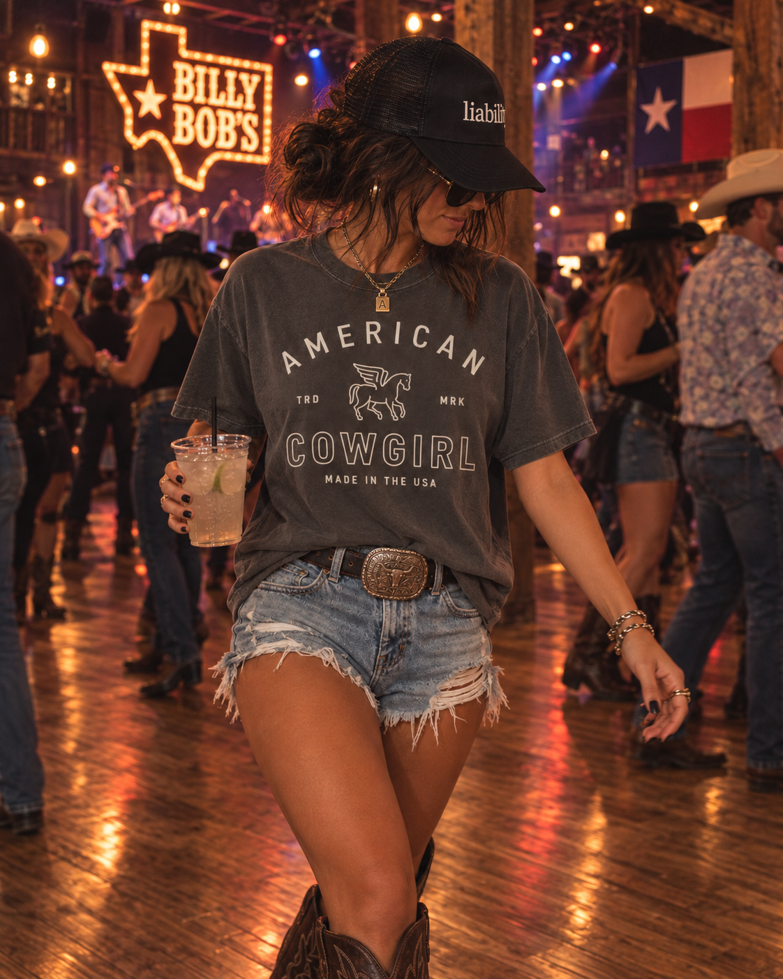 American Cowgirl T-shirt | Retro Winged Horse Western Graphic | American Cowgirl Shirt | Western Graphic Tee | Cowgirl T-Shirt | Rodeo Country Western Tee | Vintage Cowgirl Top