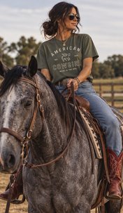 American Cowgirl T-shirt | Retro Winged Horse Western Graphic | American Cowgirl Shirt | Western Graphic Tee | Cowgirl T-Shirt | Rodeo Country Western Tee | Vintage Cowgirl Top