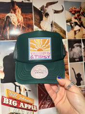 "Tanned and Tipsy" Funny Western Trucker Hat — Bachelorette & Vacation Hat
