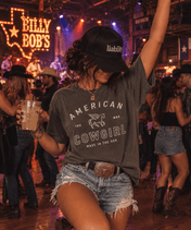 American Cowgirl T-shirt | Retro Winged Horse Western Graphic | American Cowgirl Shirt | Western Graphic Tee | Cowgirl T-Shirt | Rodeo Country Western Tee | Vintage Cowgirl Top - T-Shirt
