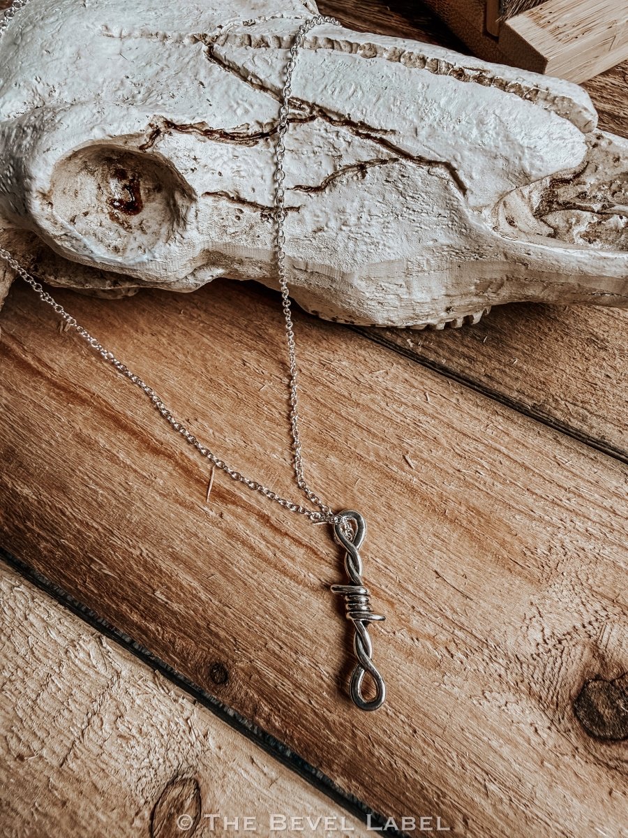 Barbed Wire Punchy Silver Necklace: Sterling Silver Western Jewelry | necklace | Barbed Wire Punchy Silver Necklace: Sterling Silver Western Jewelry