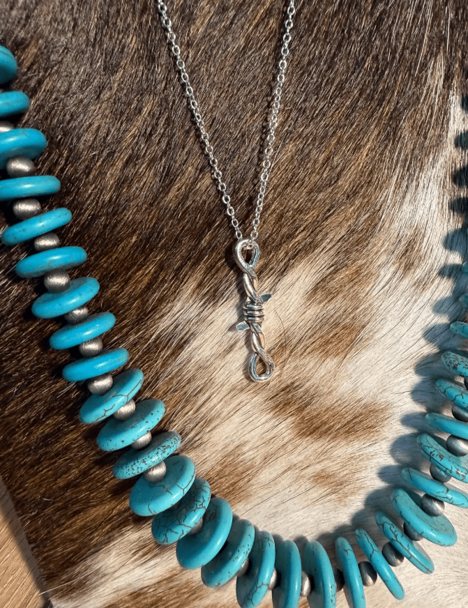 Barbed Wire Punchy Silver Necklace: Sterling Silver Western Jewelry | necklace | Barbed Wire Punchy Silver Necklace: Sterling Silver Western Jewelry