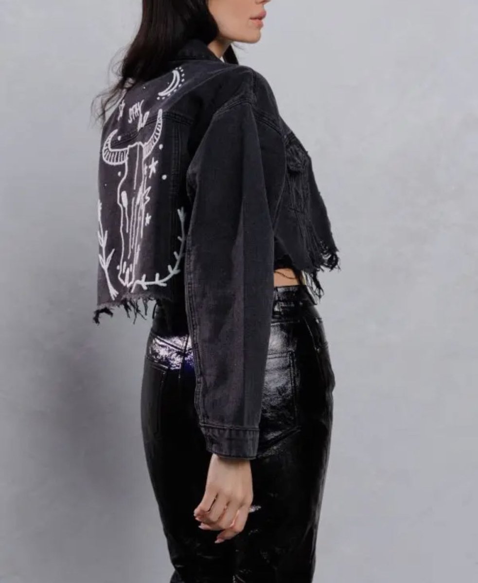 Black Stay Wild Denim Jacket | jacket |