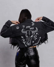 Black Stay Wild Denim Jacket | jacket |