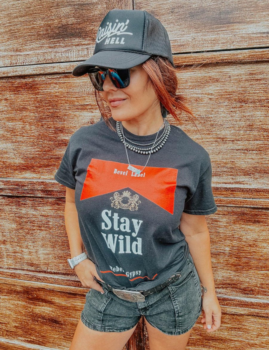 Black Stay Wild T-Shirt Tee Dress | Shirts & Tops |