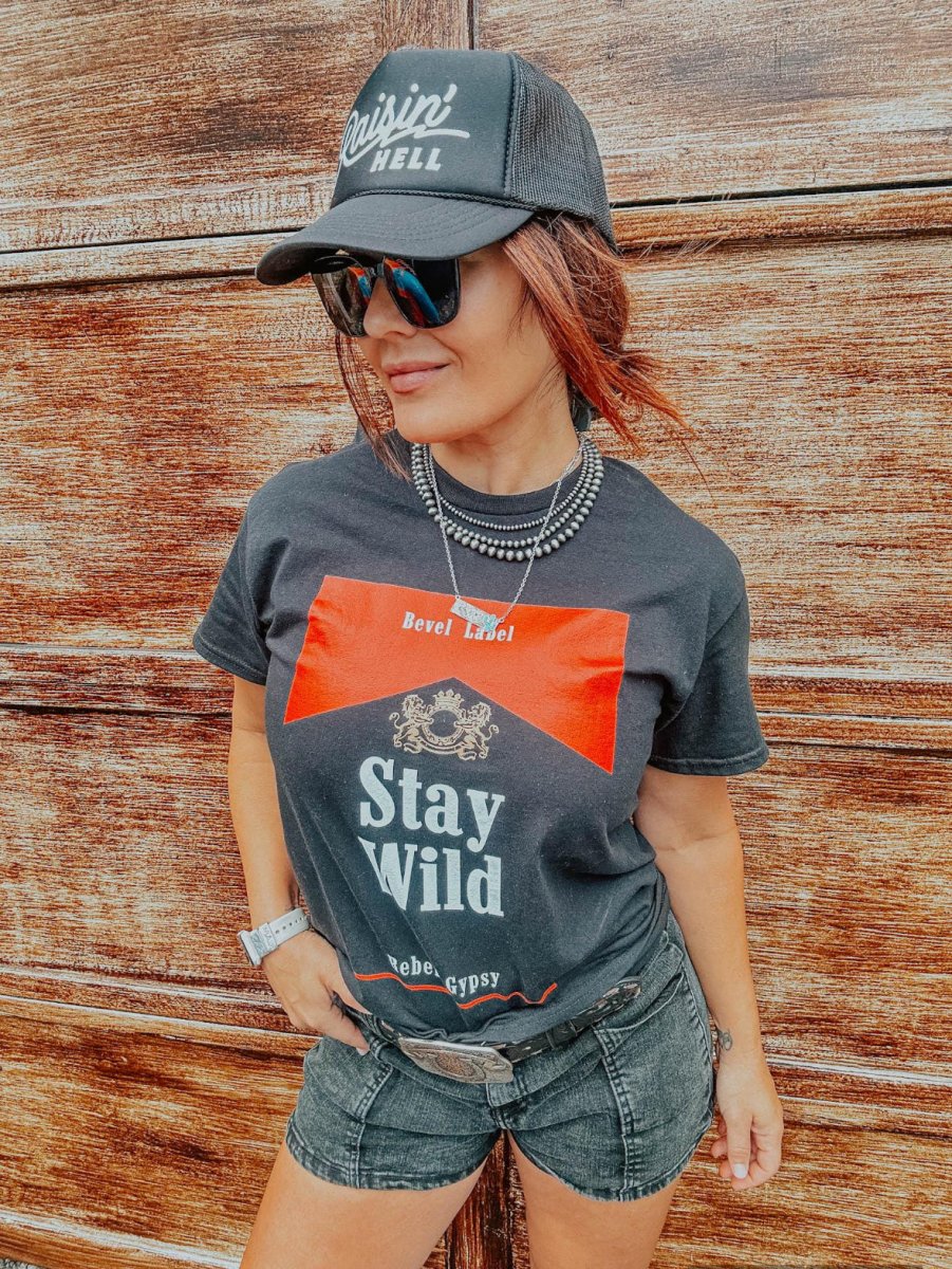 Black Stay Wild T-Shirt Tee Dress | Shirts & Tops |