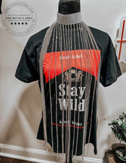 Black Stay Wild T-Shirt Tee Dress - Shirts & Tops