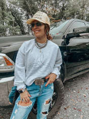 Boot Stitch Grey Sweatshirt | sweater |