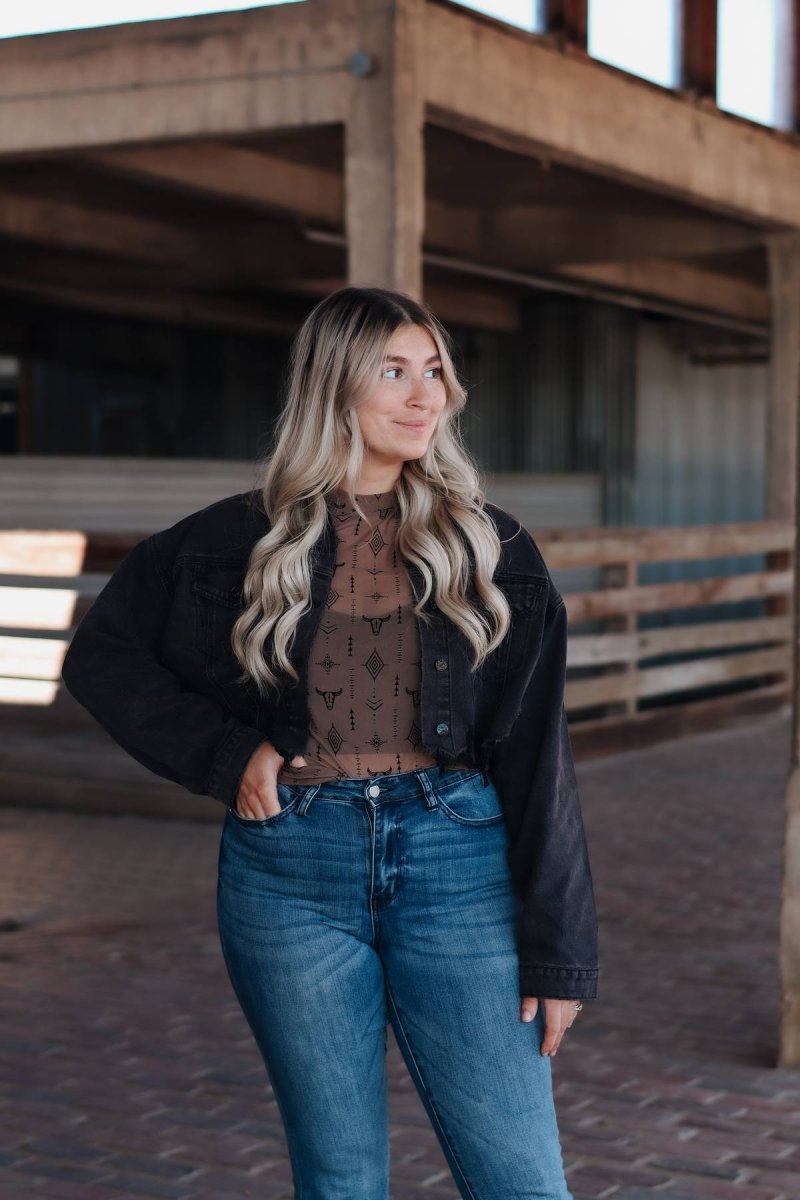 Brown Aztec Steer Sheer Top | Shirts & Tops |